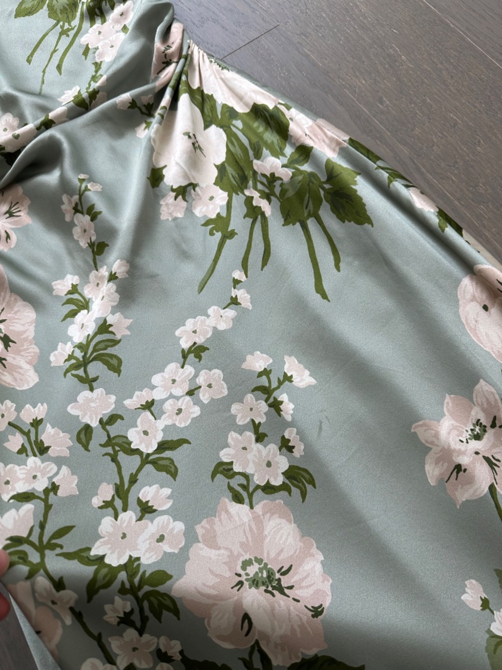 Reformation ANAIIS Silk Maxi Dress Tarragon Green Floral - Size 4 - with tags - Picture 7 of 13